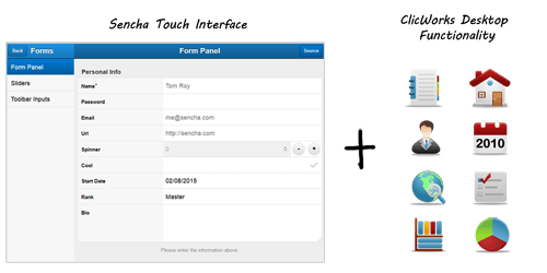 ClicWorks Mobile GUI elements