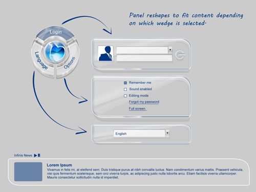 Infinis login screen mockup