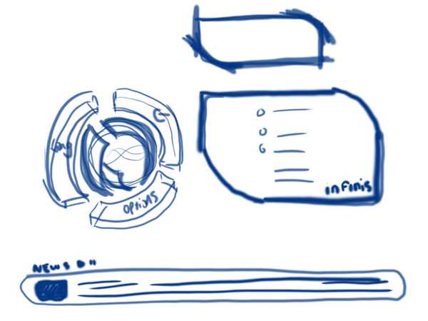 Infinis GUI concept sketches