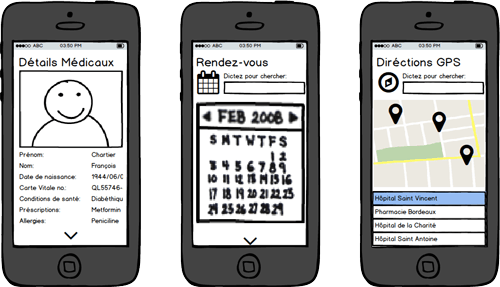 MediClic wireframes